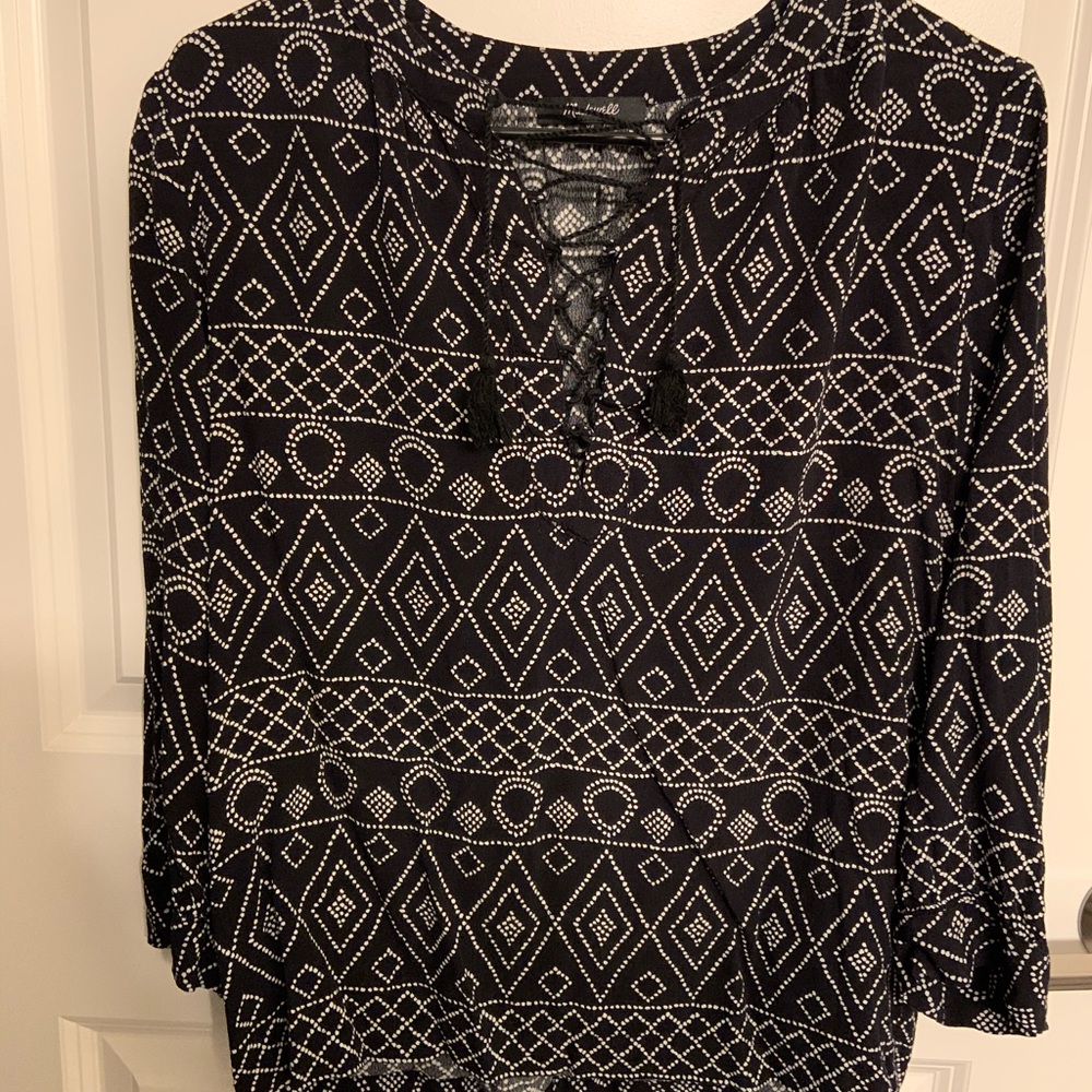 Madewell lace up blouse